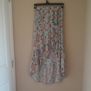No Boundaries Blue and Orange A-line Maxi Skirt